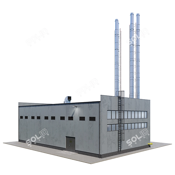 Gas Boiler House Model 3D model image 4