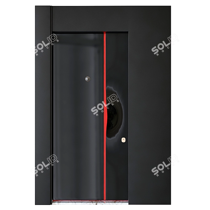 Modern Villa Glass Entrance Door 3D model image 1