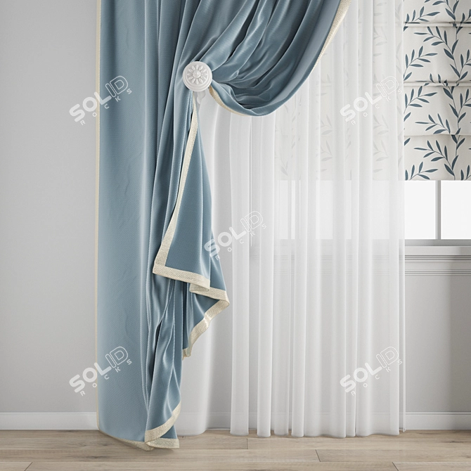 Polygonal Curtain Model Archive 3D model image 2