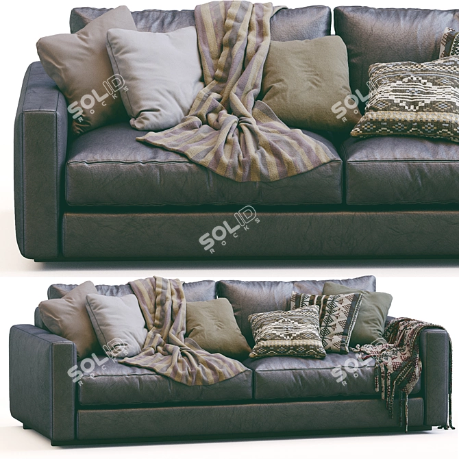 Ferlea Simple Leather Sofa 3D Model 3D model image 3