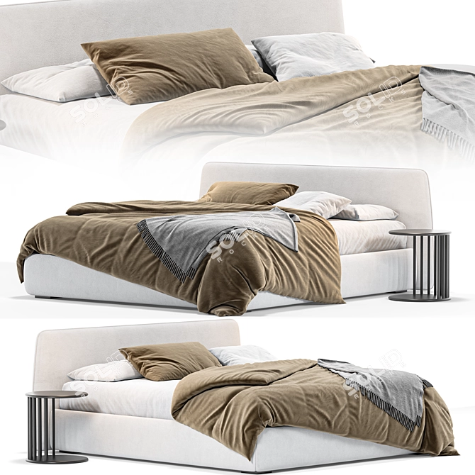 Sleek Boca Slim Bed Download 3D model image 1