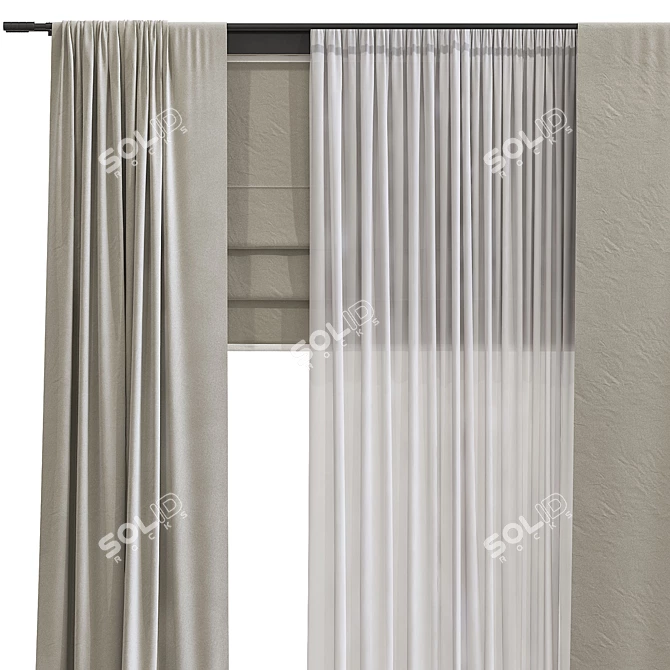 Refined Curtain Design 3D model image 2