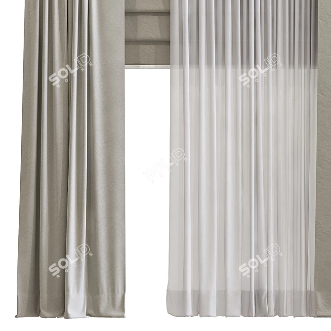 Refined Curtain Design 3D model image 3