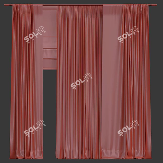 Refined Curtain Design 3D model image 4