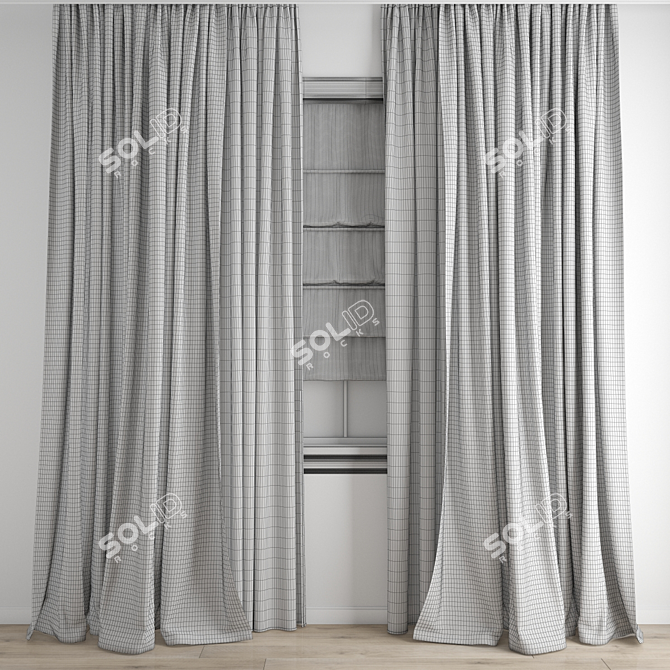 Polygonal Curtain Model Set 3D model image 3