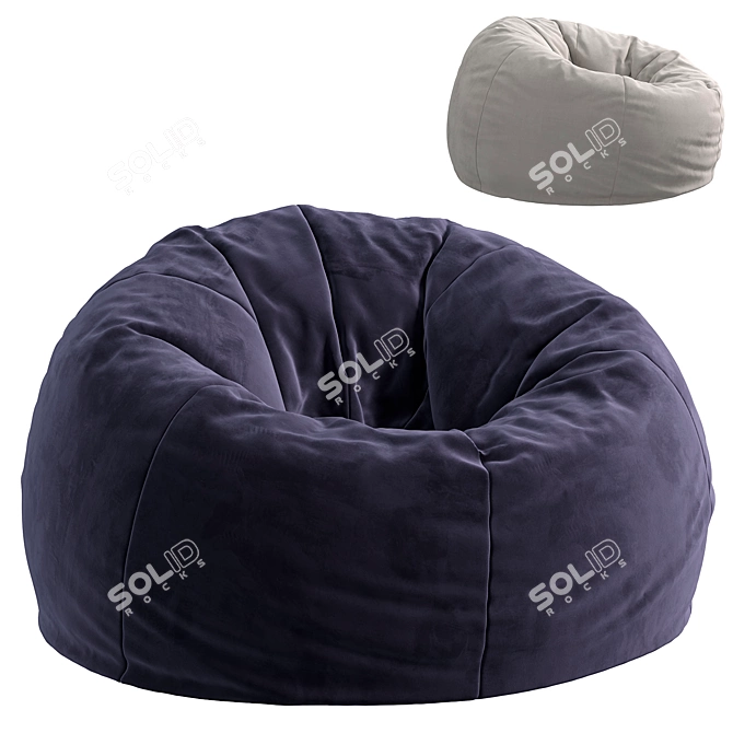 Modern Bean Bag Chair Design 3D model image 1