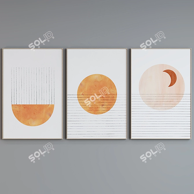 Modern Abstract Picture Frame Set 3D model image 2