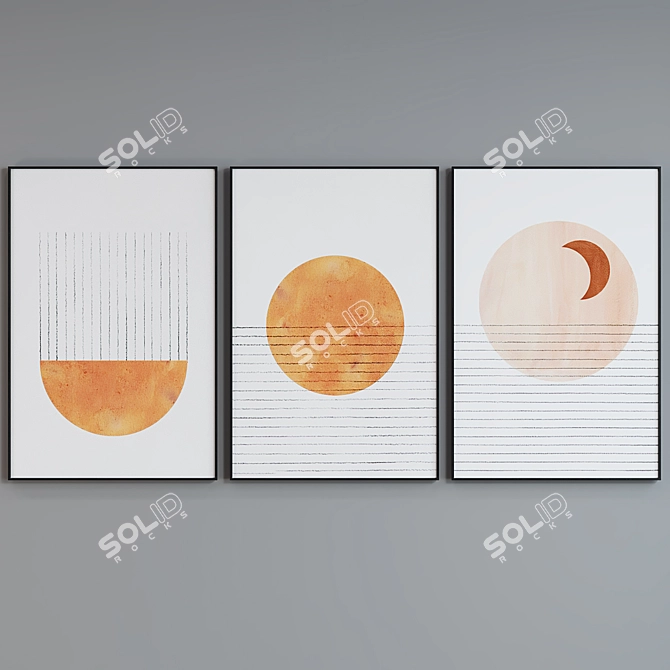 Modern Abstract Picture Frame Set 3D model image 4