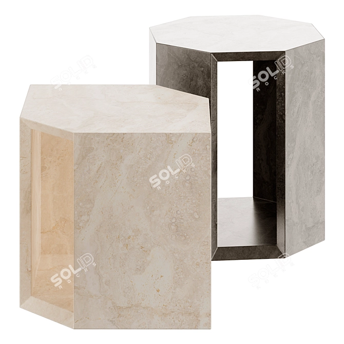 Prism Marble Coffee Table 3D model image 1