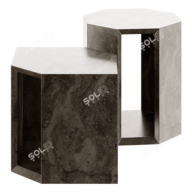 Prism Marble Coffee Table 3D model image 2