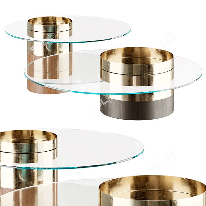 Sleek Glass Coffee Table 3D model image 1