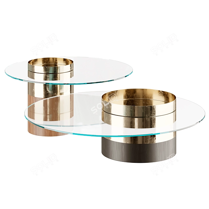 Sleek Glass Coffee Table 3D model image 2
