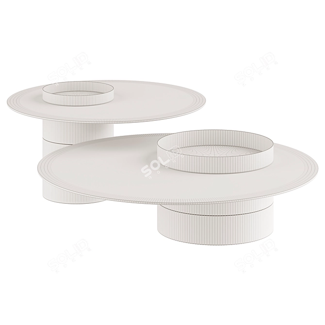 Sleek Glass Coffee Table 3D model image 3