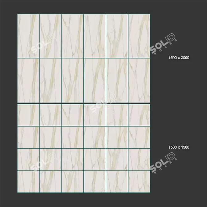 Elegant Calacatta Gold Ceramic Tile 3D model image 4