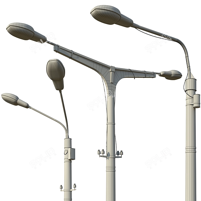 Cityscape Lamp Post Collection 3D model image 6