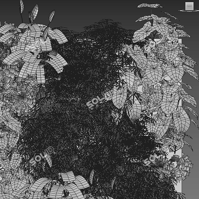 Modern Vertical Garden 3D Model 3D model image 2