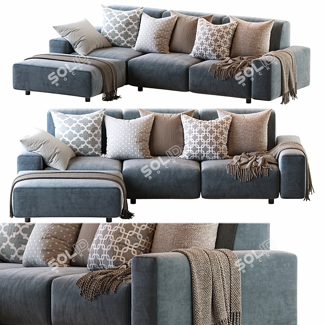 Luxury Modern Sofa Aston Series 3D model image 1