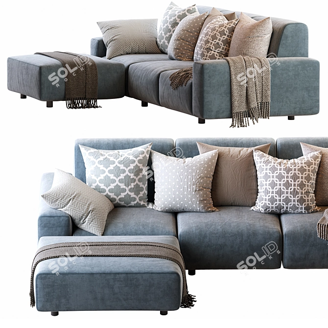 Luxury Modern Sofa Aston Series 3D model image 2