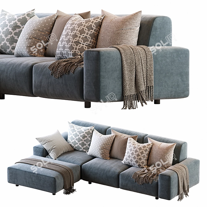 Luxury Modern Sofa Aston Series 3D model image 5