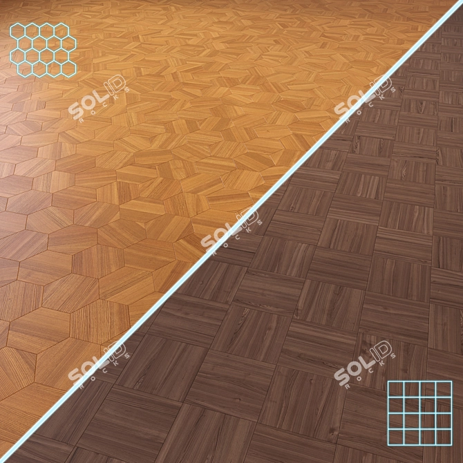 Customizable 3D Wood Flooring 3D model image 1