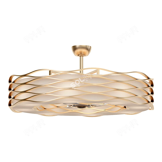 Elegant Gold LED Pendant Light 3D model image 1