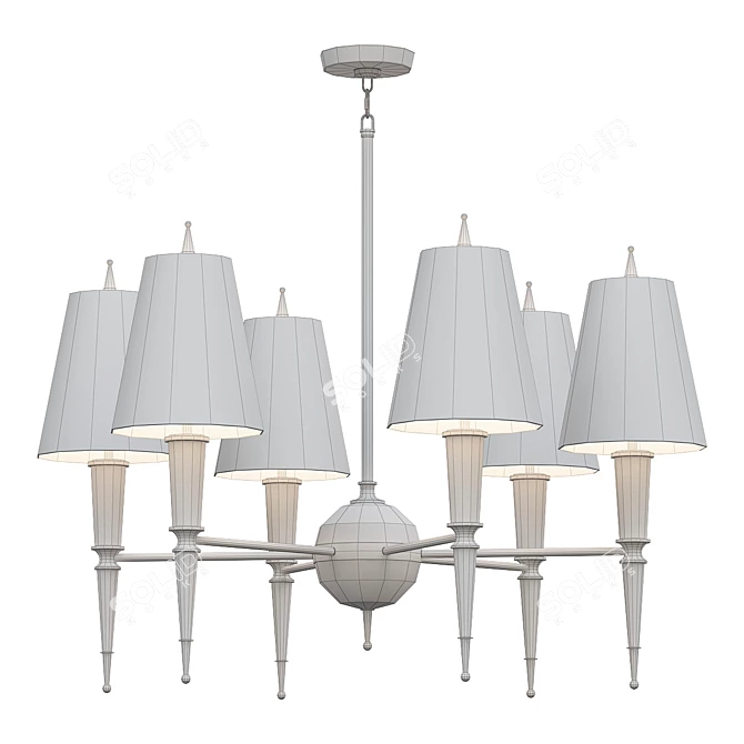 Navy Lacquer Chandelier 36-inch 3D model image 2