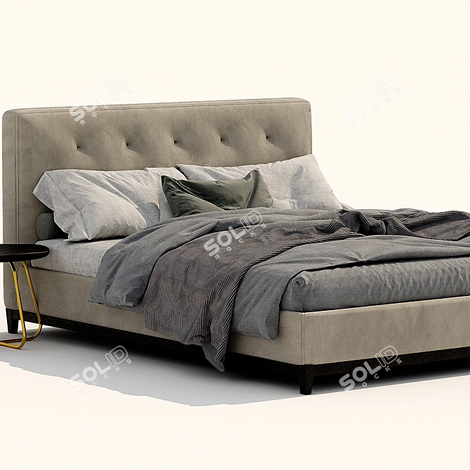 Luxury Minotti Andersen Quilt Bed 3D model image 3