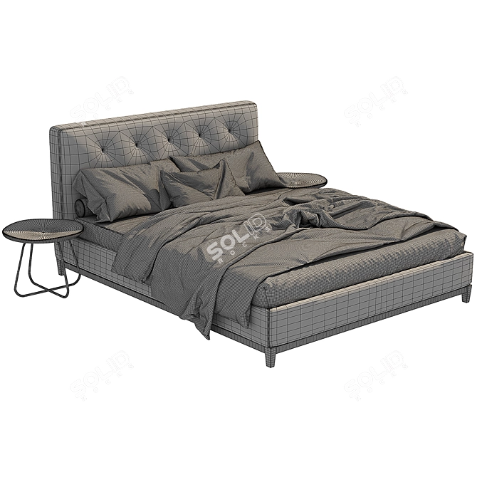 Luxury Minotti Andersen Quilt Bed 3D model image 5