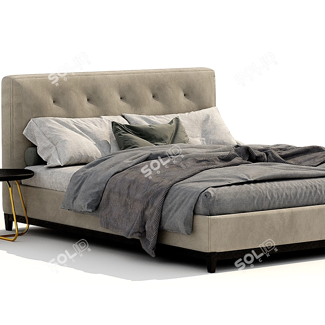 Luxury Minotti Andersen Quilt Bed 3D model image 8