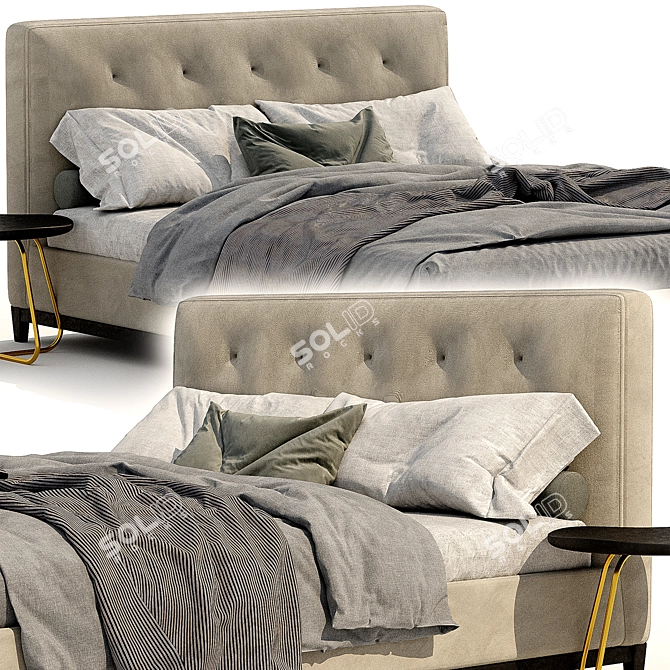 Luxury Minotti Andersen Quilt Bed 3D model image 9