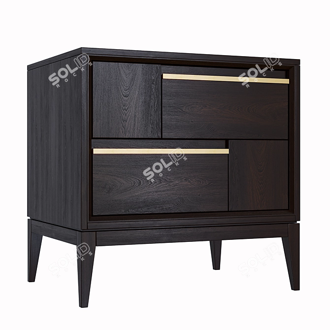 Sydney Nightstand in Dark Brown 3D model image 1