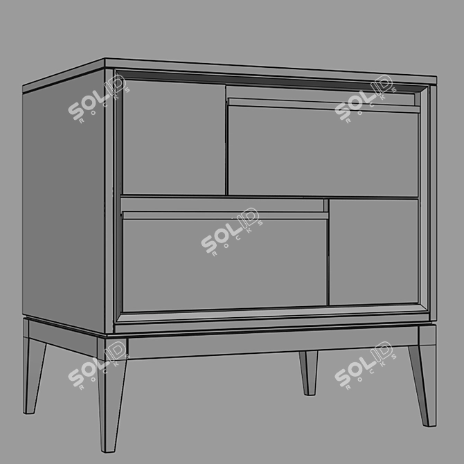 Sydney Nightstand in Dark Brown 3D model image 2