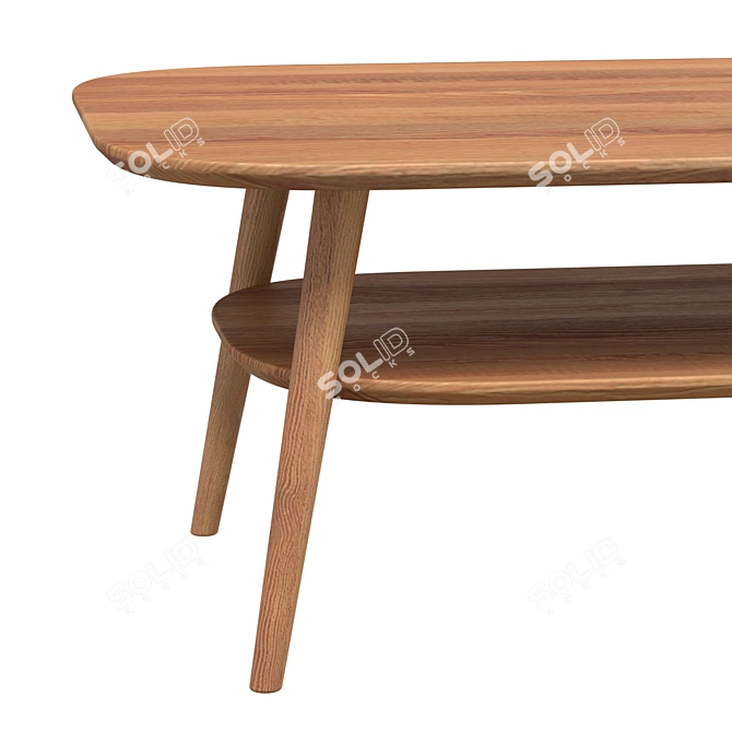 Scandinavian Style Ash Wood Table 3D model image 5