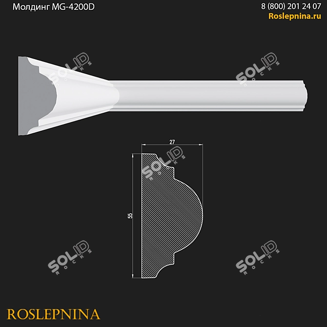 Gypsum Molding MG-4200D by RosLepnina 3D model image 1