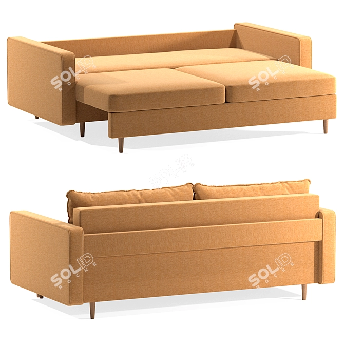 Sleek Sofa Bed by Volga 3D model image 5