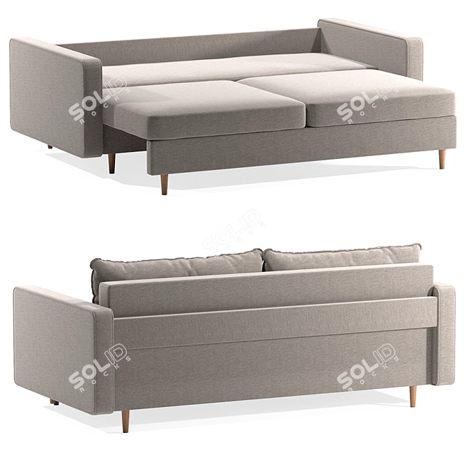 Sleek Sofa Bed by Volga 3D model image 6