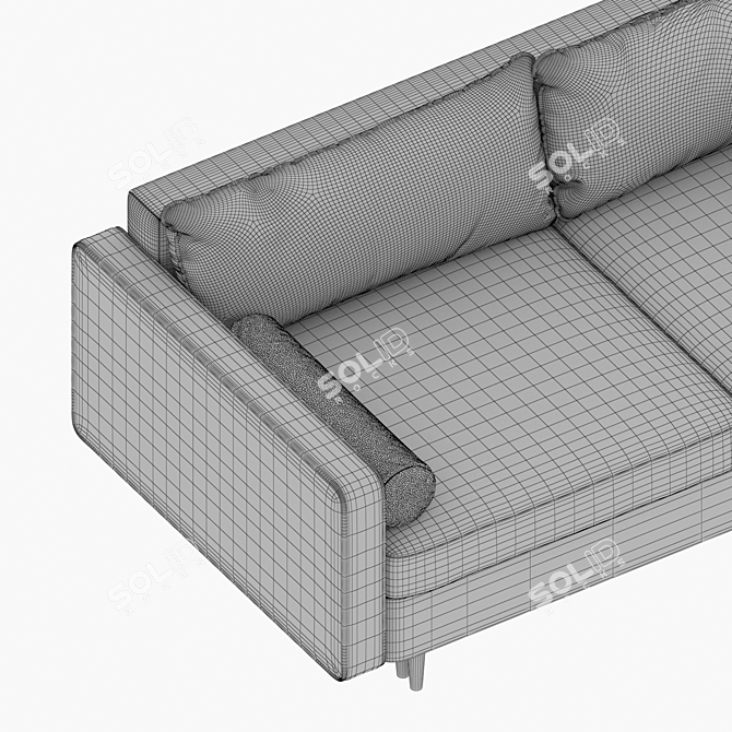 Sleek Sofa Bed by Volga 3D model image 7