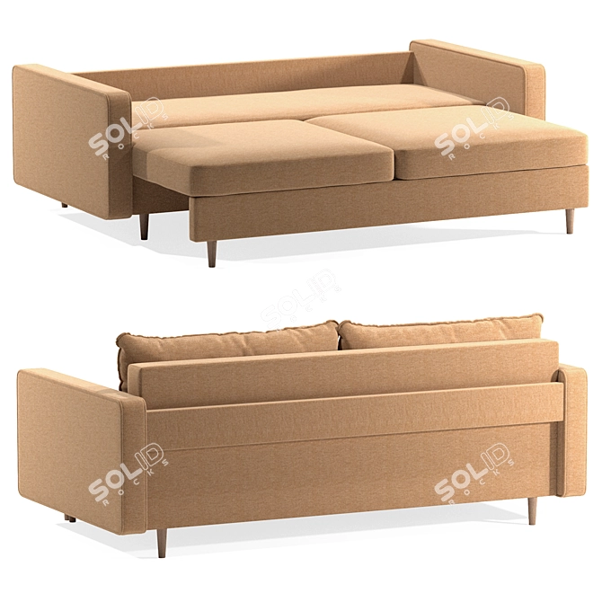 Sleek Sofa Bed by Volga 3D model image 12