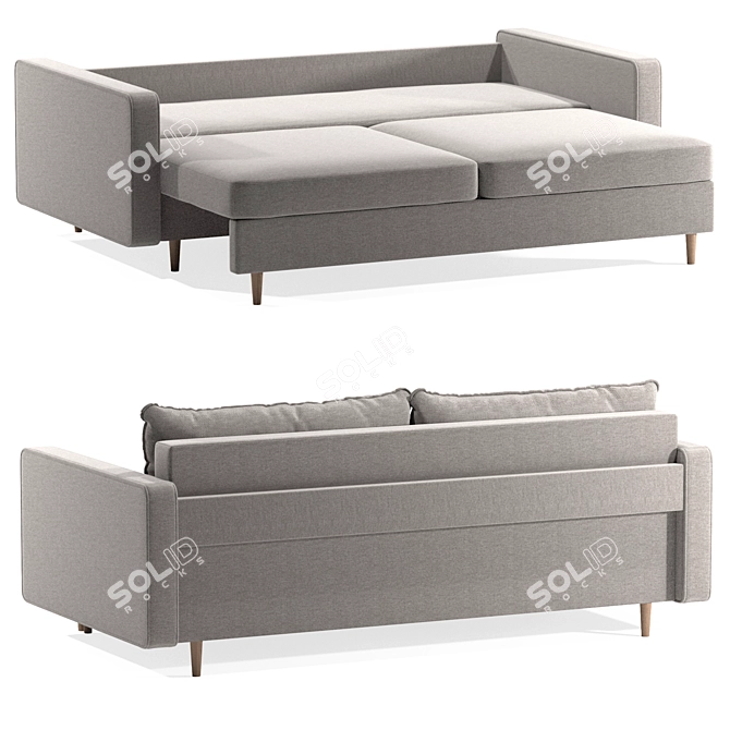 Sleek Sofa Bed by Volga 3D model image 13