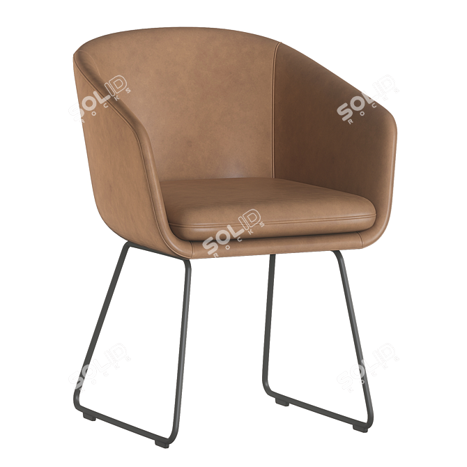 Modern Upholstered Leather Armchair 3D model image 1
