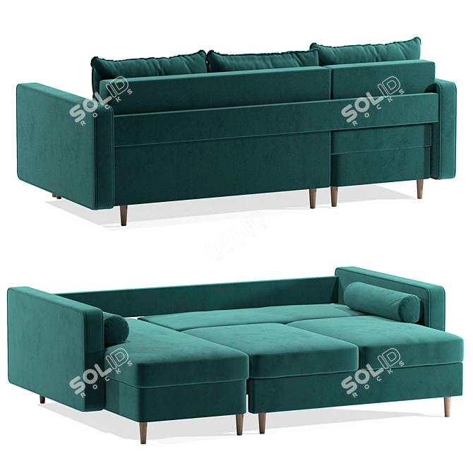 Corner Sofa Bed Volga Factory 3D model image 13