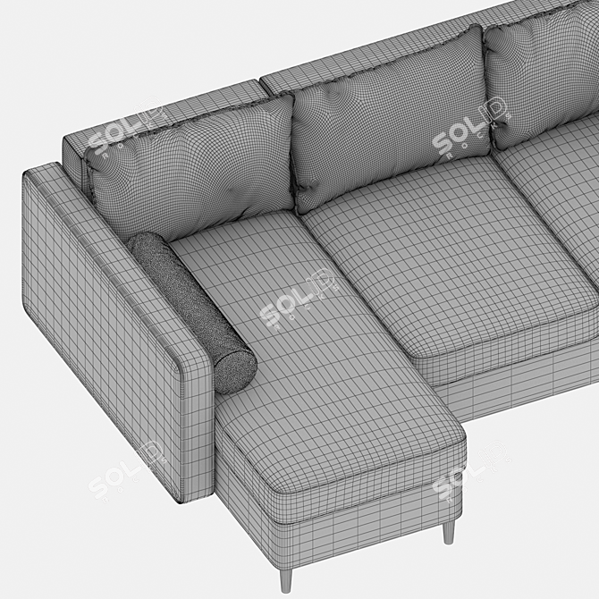 Corner Sofa Bed Volga Factory 3D model image 14