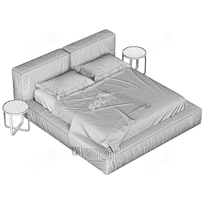 Modern Vray Render Bed Model 3D model image 2