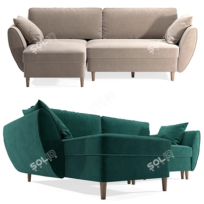 Idyllic Corner Sofa Bed "Brashi 3D model image 1