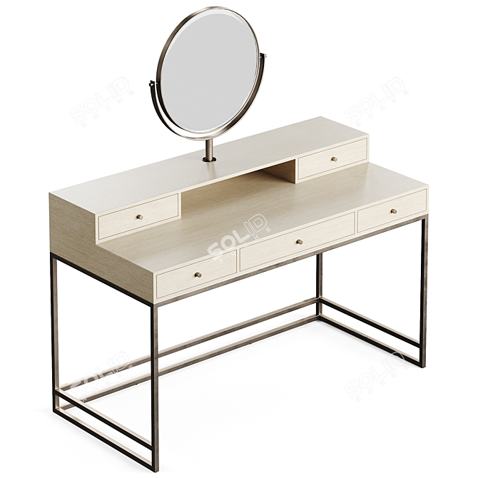 Modern Wood Dressing Table 3D model image 2