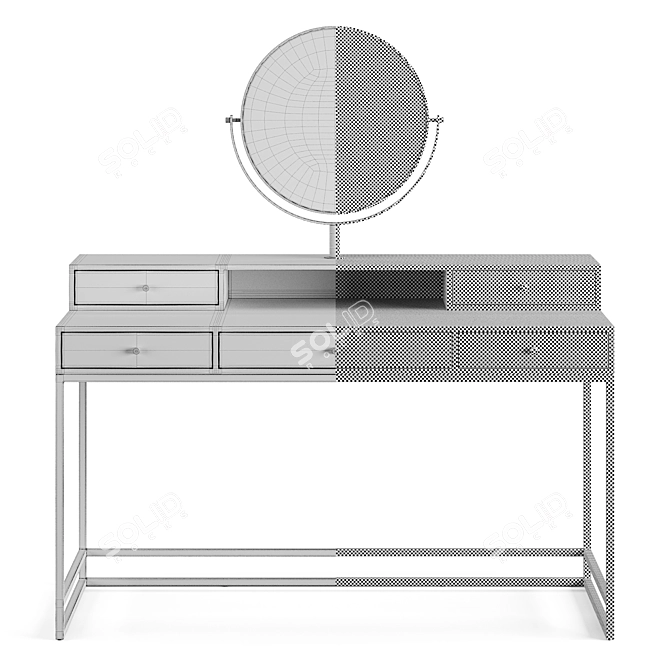 Modern Wood Dressing Table 3D model image 5