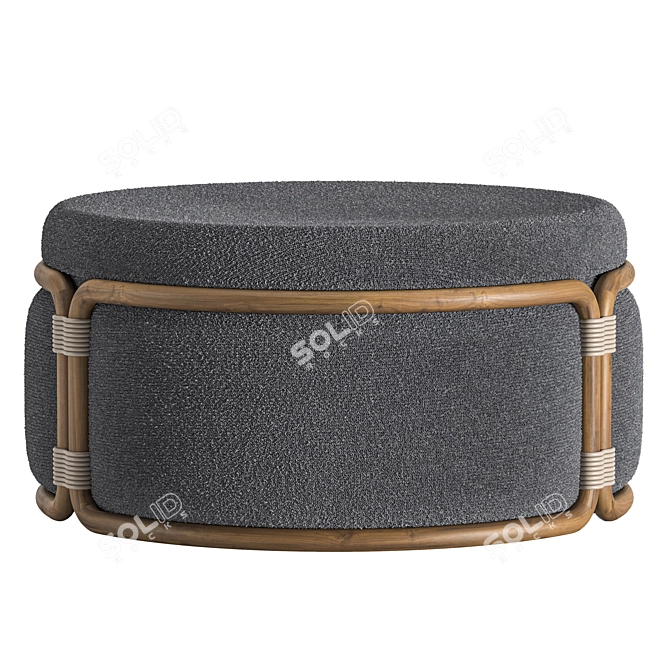 Round Fabric Outdoor Pouf Ethimo 3D model image 4