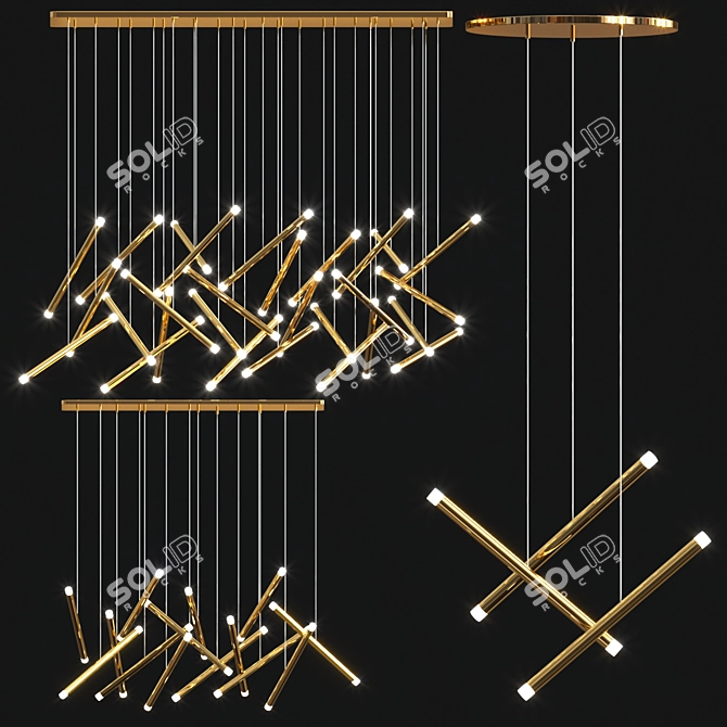  Modern LED Chandelier Collection 3D model image 2