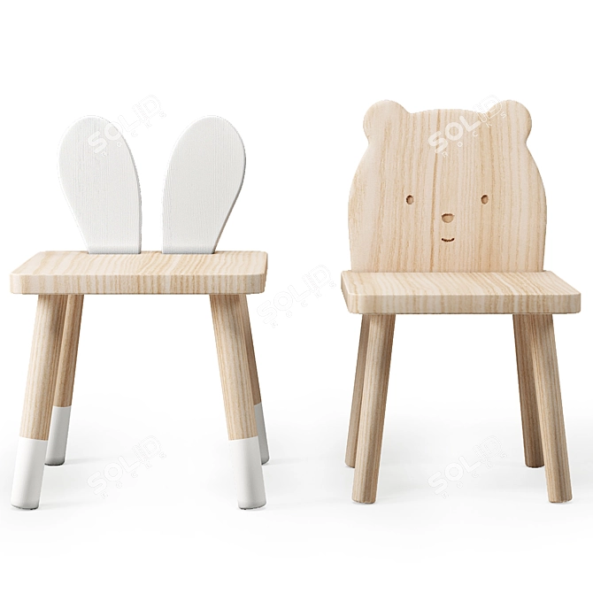 Adorable Children's Table Set 3D model image 2