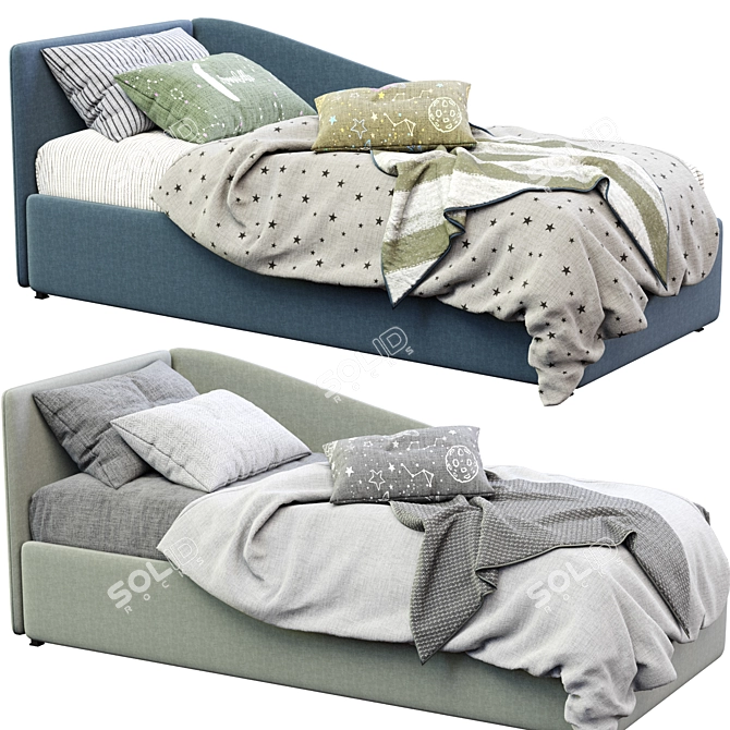 Titti Single Bed: Modern Bonaldo 3D model image 1